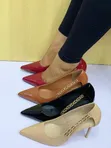 Luxe Heels Patent Gold Chain Stiletto Heel - 4