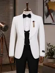 Suti ya Kiume Nyeupe ya Tuxedo - Slim Fit - 2