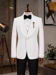 Suti ya Kiume Nyeupe ya Tuxedo - Slim Fit - 4
