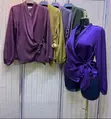 Elegant Women's Multicolor Satin Dress by Sahil's Closet - 1