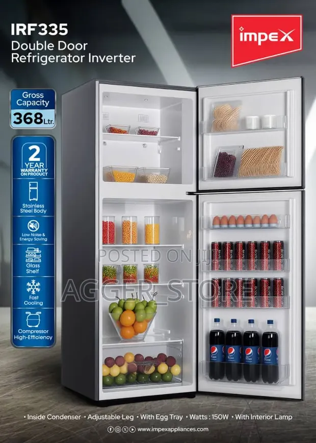 Impex IRF335 Non-Frost Refrigerator 368L - 1
