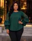 Elegant Puff Sleeve Blouse - 1