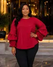 Elegant Puff Sleeve Blouse - 2