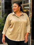 Satin Button-Down Blouse - 2