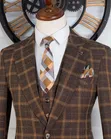 Marco Milano 3-Piece Slim Fit Checked Suit (Brown) - 4