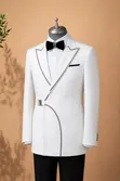 Carlos Cardini Luxury White Asymmetrical Tuxedo - 3