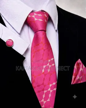 Men's Classic Necktie Set with Pocket Square