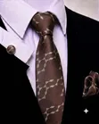 Men's Classic Necktie Set with Pocket Square - 4