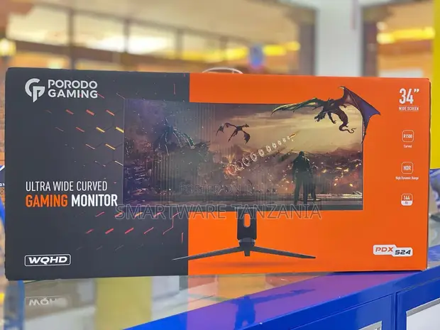 Porodo Gaming 34" Ultra Wide Curved Monitor, 144Hz, HDR - 1
