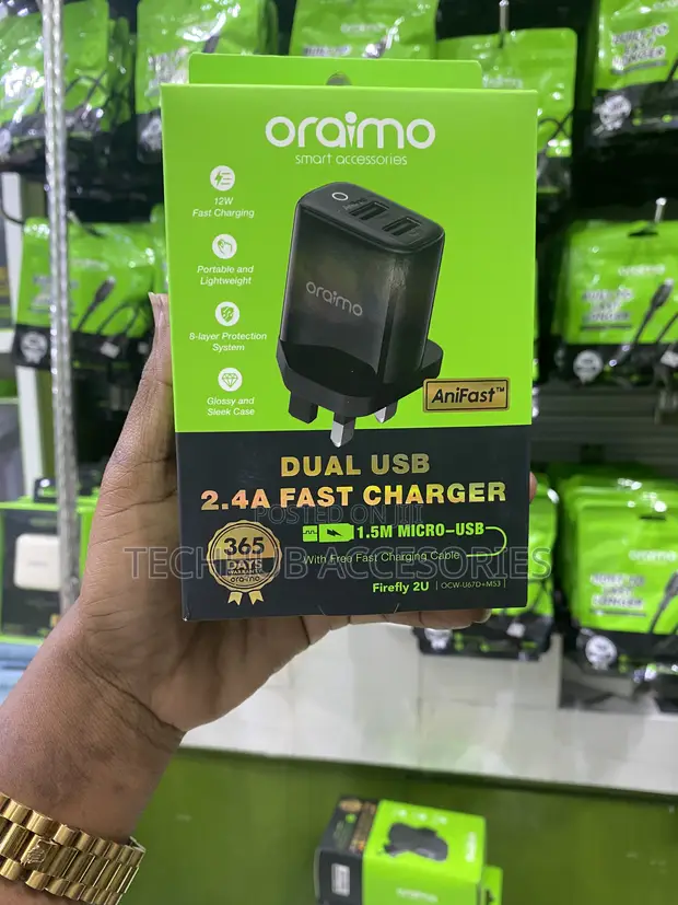 Oraimo Firefly 2U Dual USB Fast Charger - 1