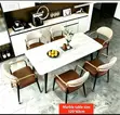 Modern 6-Seater Marble Dining Table Set (60x120cm) - 3