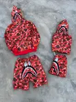 Bape Shark Full Zip Hoodies & Matching Shorts - 2