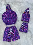 Bape Shark Full Zip Hoodies & Matching Shorts - 3