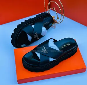 Luxe Heels Black Chunky Lug Sandals