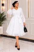 Fit-and-Flare Chiffon Midi Dress - 1