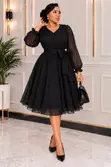 Fit-and-Flare Chiffon Midi Dress - 2