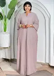 Kaftan Maxi Dress ya Linen yenye Michirizi - 3