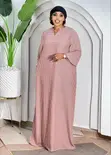 Kaftan Maxi Dress ya Linen yenye Michirizi - 4
