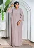 Kaftan Maxi Dress ya Linen yenye Michirizi - 5