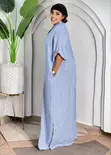 Kaftan Maxi Dress with Shirt-Collar Placket - 5