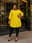 Oversized Longline Button-Down Shirt - 1