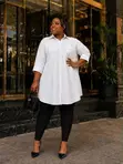 Oversized Longline Button-Down Shirt - 3