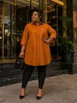 Oversized Longline Button-Down Shirt - 5