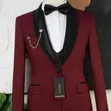 Premium Maroon/Burgundy 3-Piece Groom Tuxedo - 3