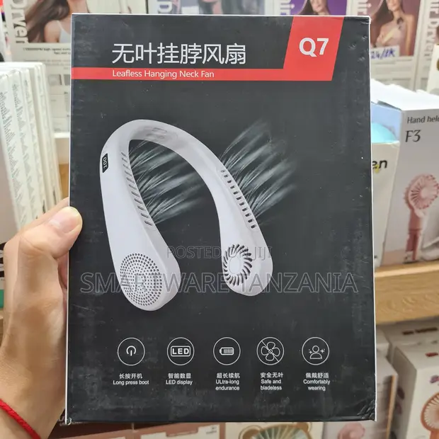 Q7 Leafless Hanging Neck Fan with LED Display, Ultra-Long Endurance - 1