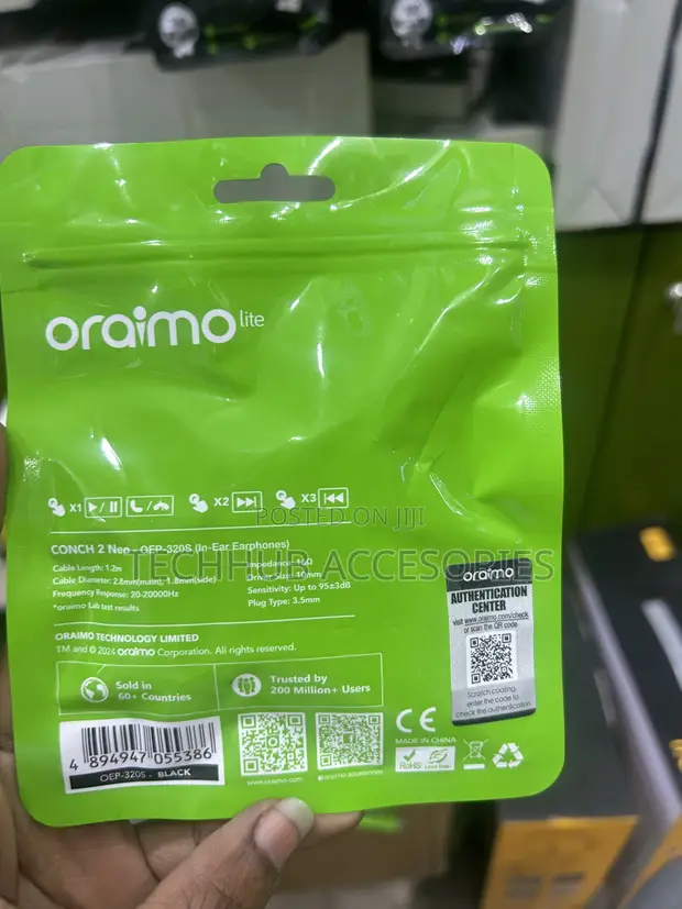 Oraimo Conch 2 Wired Earphones - Red - 1