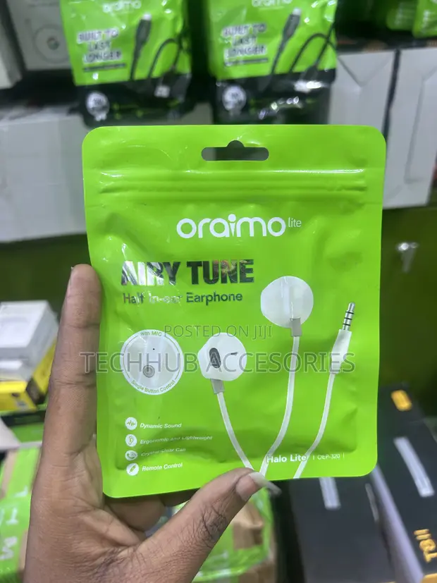 Oraimo Halo Lite Wired Earphones - White - 1