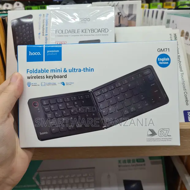 Hoco GM71 Foldable Mini Wireless Keyboard Bluetooth 5.0 - 1