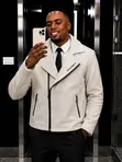 Aurel Cream Wool Biker Jacket - 1