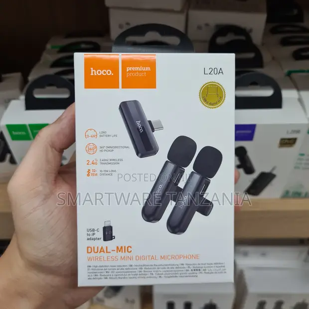 Hoco L20A Dual-Mic Wireless Mini Digital Microphone - 1