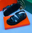 Men's Black Leather Prada & Valentino Sandals - 1