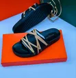 Men's Black Leather Prada & Valentino Sandals - 3