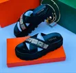 Men's Black Leather Prada & Valentino Sandals - 4