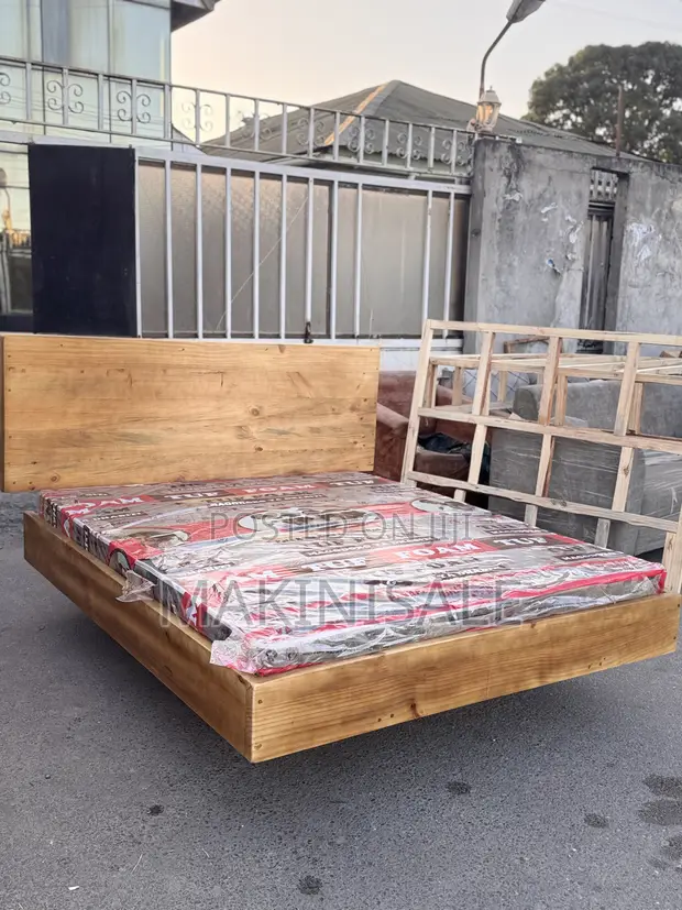 Brand New Wood-Mode Floating Bed Frame - 1