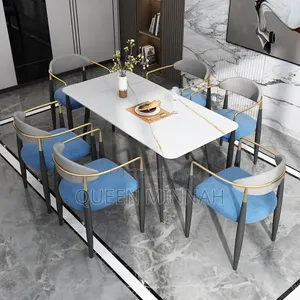 Marble Dining Table with 6 Chairs