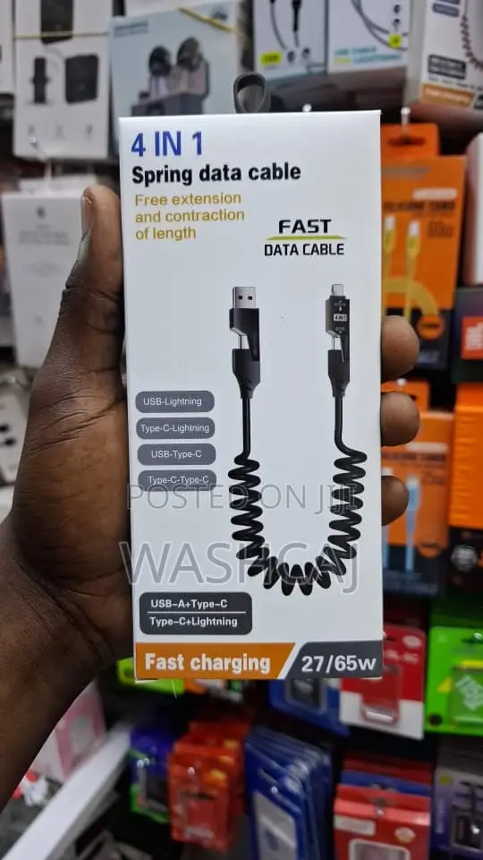 4-in-1 Spring Fast Data Cable 65W - 1