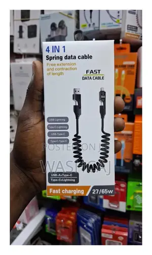 Kebo ya Data ya Spring ya 4-in-1 yenye Kuchaji Haraka 65W