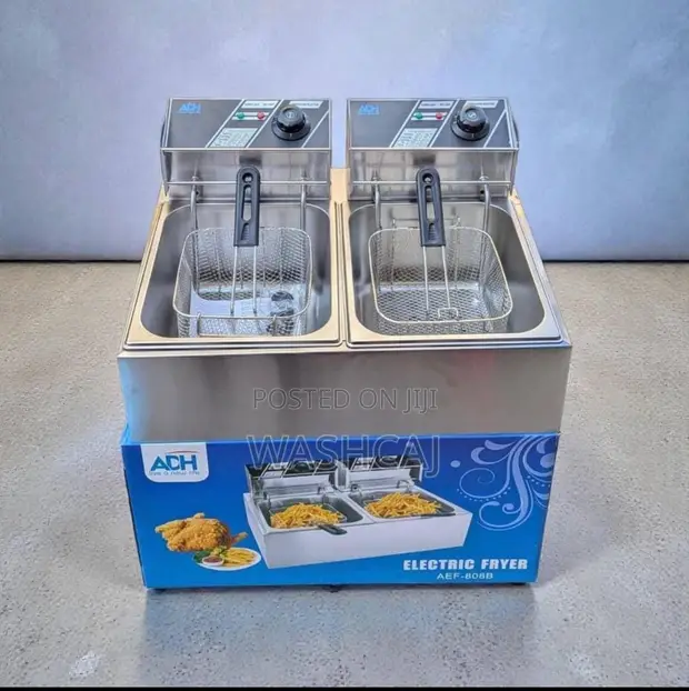 ACH AEF-808B Deep Fryer Umeme Chenye Mizinga Miwili - 1