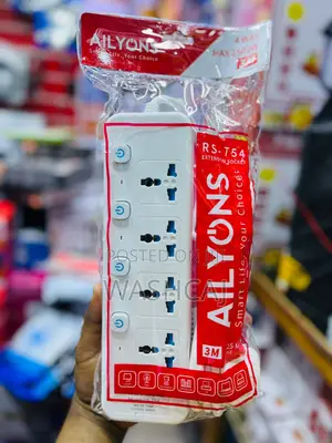 AILYONS RS-T54 4-Way Extension Socket with Individual Switches, 3M Cable