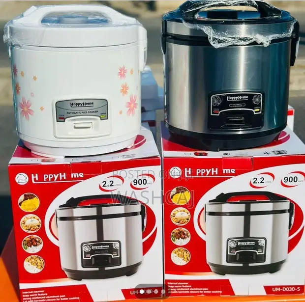 HappyHome Automatic Rice Cooker 2.2L 900W (White/Stainless Steel) - 1