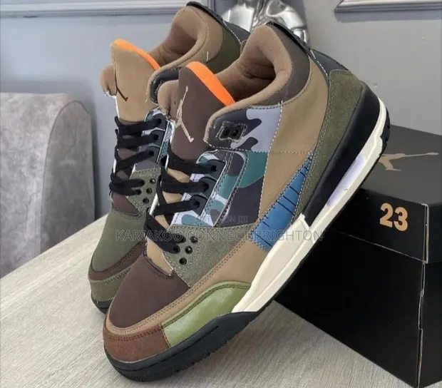 Jordan 3 Retro Court Sneakers - Mtindo wa Kawaida - 1