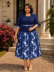 Gauni Zuri la Peplum la Midadi na Mkanda - 2