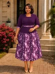 Gauni Zuri la Peplum la Midadi na Mkanda - 4