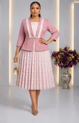 Premium Corporate Plaid Pleated Women's Dress - 1