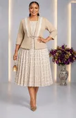 Premium Corporate Plaid Pleated Women's Dress - 2