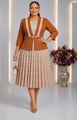 Premium Corporate Plaid Pleated Women's Dress - 4
